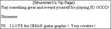 Strummer1's Tips